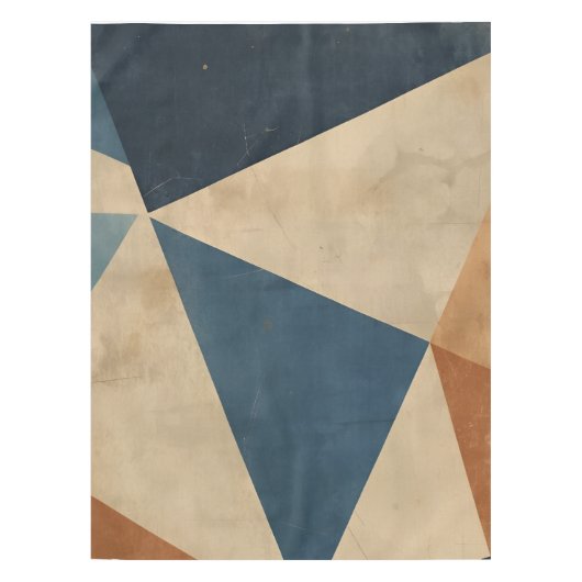 Abstrakt in Blau, Beige und Rost Tischdecke (Vorderseite)