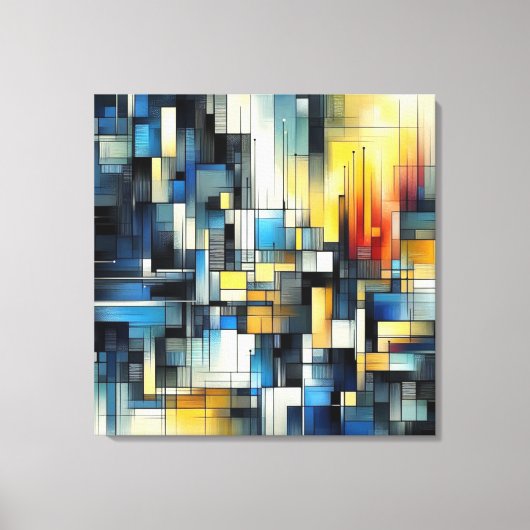 Abstrakt in Blau Leinwanddruck (Vorderseite)