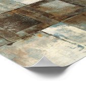 Abstrakt in Blau und Braun Poster (Ecke)