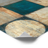 Abstrakt in Blau und Braun Poster (Ecke)
