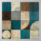 Abstrakt in Blau und Braun Poster (Vorne)