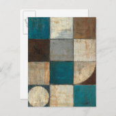 Abstrakt in Blau und Braun Postkarte (Vorne/Hinten)