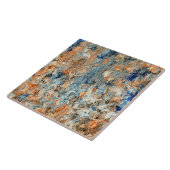 Abstrakt in Blau und Orange Fliese (Seite)