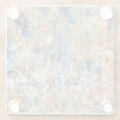 Abstrakt in Blau und Orange Glasuntersetzer (Rückseite)