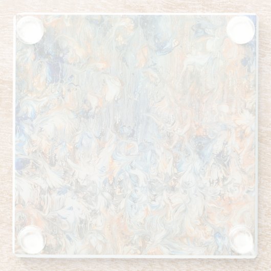 Abstrakt in Blau und Orange Glasuntersetzer (Rückseite)