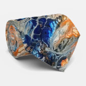 Abstrakt in Blau und Orange Krawatte (Gerollt)