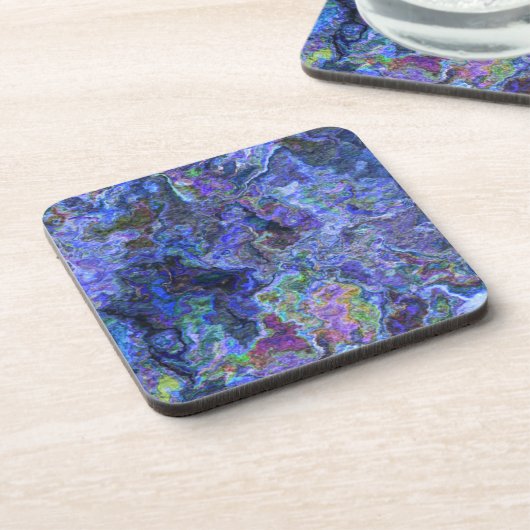 Abstrakt in Blue Indigo Getränkeuntersetzer (Linke Seite)