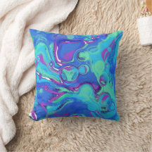 Abstrakt in Blues, Grüntöne und Purpur