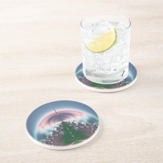 Abstrakt in den rosa Tunnel segeln Sandstein Untersetzer (Seite)