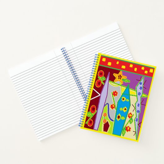 "Abstrakt in Farbe" (Hardcover) Spiral-Notebook Notizblock (Innenseite)