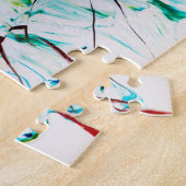 Abstrakt in grün-gelb-blau gerissen puzzle (Seite)