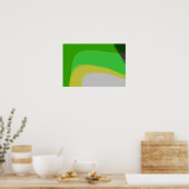 Abstrakt in Grün und Gelb 1004 Poster (Küche)