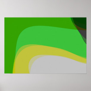 Abstrakt in Grün und Gelb 1004 Poster