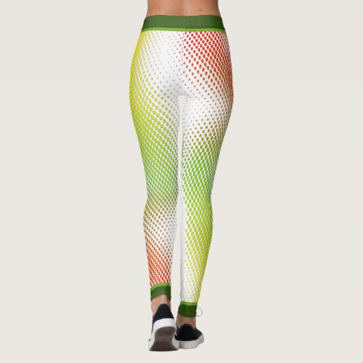 Abstrakt in karibischen Farben mit Namen auf WHITE Leggings (Rückseite)