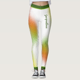 Abstrakt in karibischen Farben mit Namen auf WHITE Leggings