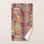 Abstrakt in Lachs und rotem Gefälle geschnitten Badhandtuch Set (Handtuch)