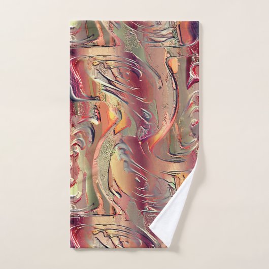 Abstrakt in Lachs und rotem Gefälle geschnitten Badhandtuch Set (Handtuch)