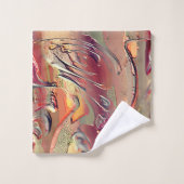 Abstrakt in Lachs und rotem Gefälle geschnitten Badhandtuch Set (Waschlappen)