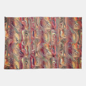 Abstrakt in Lachs und rotem Gefälle geschnitten Geschirrtuch (Horizontal)