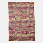 Abstrakt in Lachs und rotem Gefälle geschnitten Geschirrtuch (Vertikal)