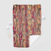 Abstrakt in Lachs und rotem Gefälle geschnitten Golfhandtuch (Insitu)