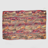 Abstrakt in Lachs und rotem Gefälle geschnitten Golfhandtuch (Horizontal)
