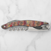 Abstrakt in Lachs und rotem Gefälle geschnitten Kellnermesser (Rückseite)