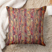 Abstrakt in Lachs und rotem Gefälle geschnitten Kissen (Decke)