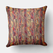 Abstrakt in Lachs und rotem Gefälle geschnitten Kissen (Rückseite)