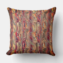 Abstrakt in Lachs und rotem Gefälle geschnitten Kissen