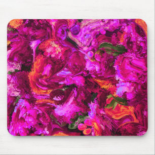 Abstrakt in Lila, Orange und Grün Mousepad