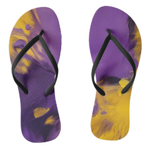 Abstrakt in Lila und Gold Badesandalen