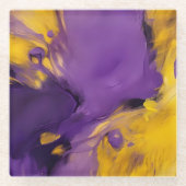 Abstrakt in Lila und Gold Glasuntersetzer (Vorderseite)