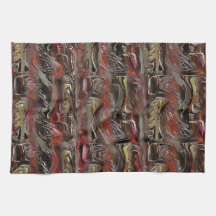 Abstrakt in Mahagoni und Dunkelrot geschnitzt