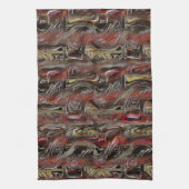 Abstrakt in Mahagoni und Dunkelrot geschnitzt Geschirrtuch (Vertikal)