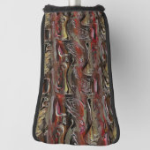 Abstrakt in Mahagoni und Dunkelrot geschnitzt Golf Headcover (Rotieren 90)