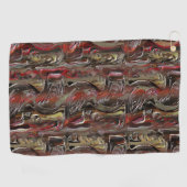 Abstrakt in Mahagoni und Dunkelrot geschnitzt Golfhandtuch (Horizontal)