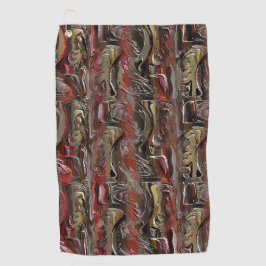 Abstrakt in Mahagoni und Dunkelrot geschnitzt Golfhandtuch