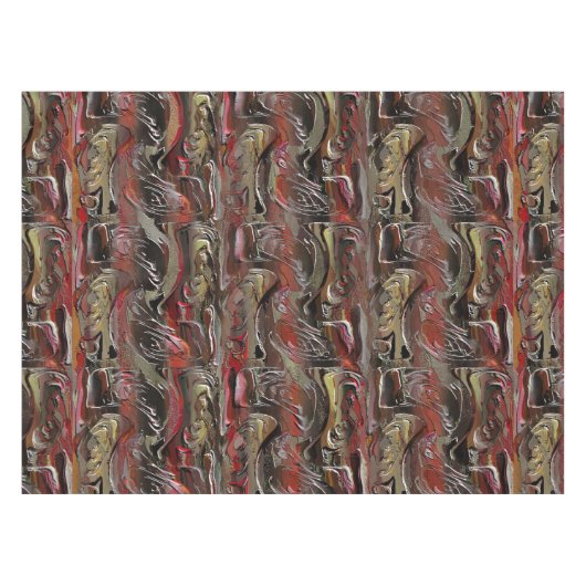 Abstrakt in Mahagoni und Dunkelrot geschnitzt Tischdecke (Vorderseite (Horizontal))