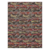 Abstrakt in Mahagoni und Dunkelrot geschnitzt Tischdecke (Vorderseite)