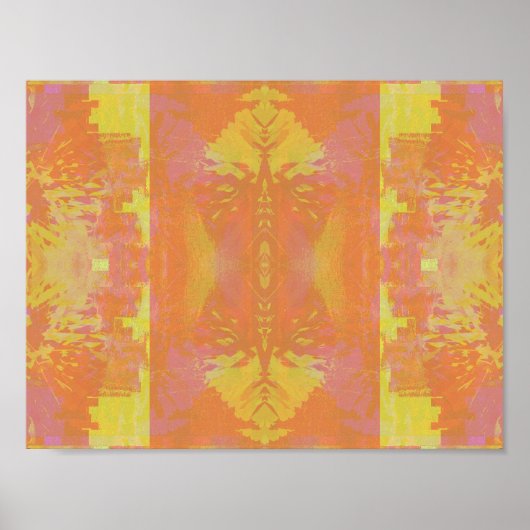 Abstrakt in Orange und Gelb Poster (Vorne)
