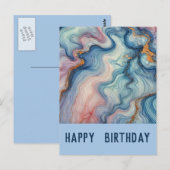 abstrakt in pasteurisierter Blues - Geburtstag Postkarte (Vorne/Hinten)