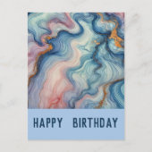 abstrakt in pasteurisierter Blues - Geburtstag Postkarte (Vorderseite)