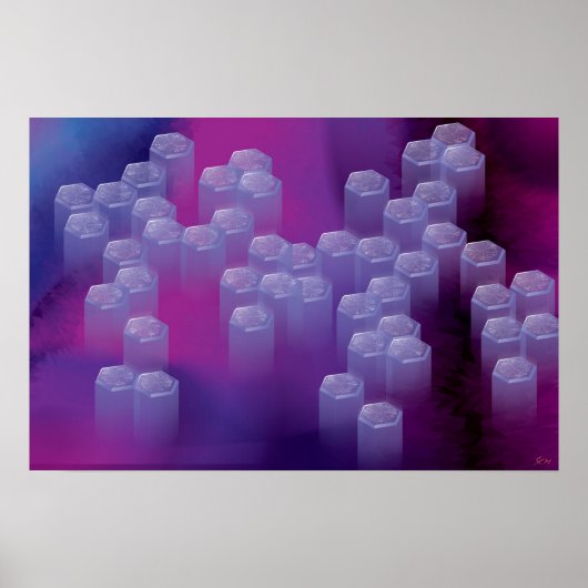 Abstrakt in Purples Poster (Vorne)