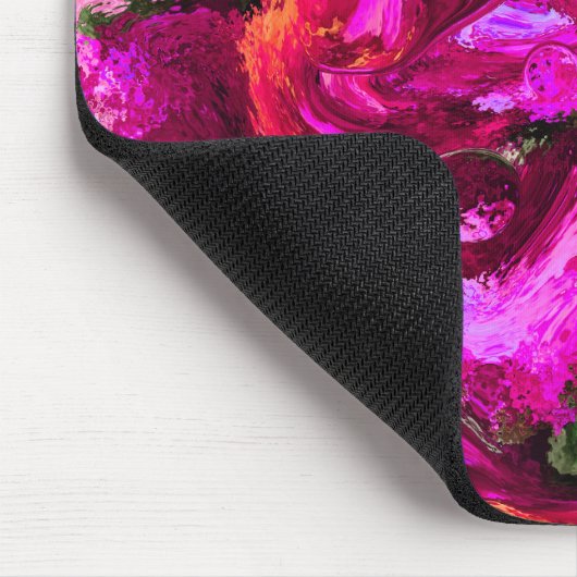 Abstrakt in Purpur, Orangen und Grüntönen Mousepad (Ecke)