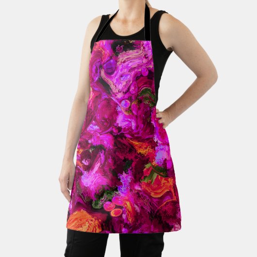 Abstrakt in Purpur, Orangen und Grüntönen Schürze (InSitu)