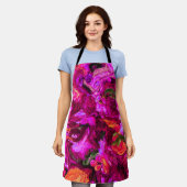 Abstrakt in Purpur, Orangen und Grüntönen Schürze (Getragen)