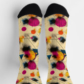 Abstrakt in Rosa, Aquamarin und Gelb Socken (Oben)