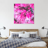 Abstrakt in Rosa, Schwarz und Weiß Leinwanddruck (Insitu (Schlafzimmer))