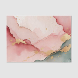 Abstrakt in Rosa, Türkis und Gold Seidenpapier